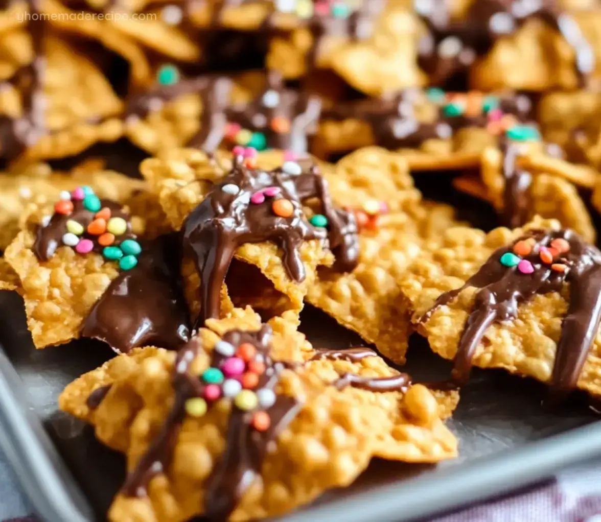 Fritos smothered in peanut butter and chocolate