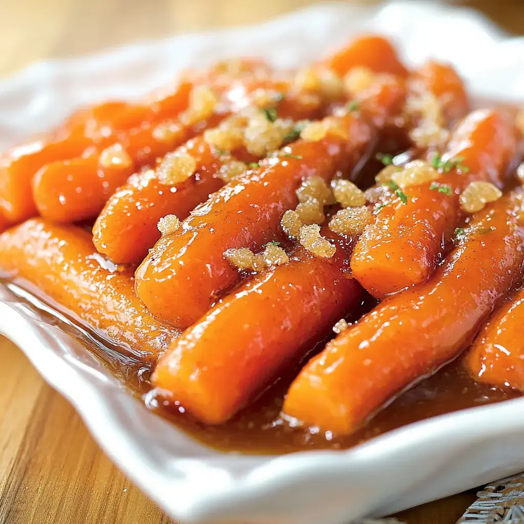 White bowl with glossy carrots and a sprinkle of brown sugar on top.