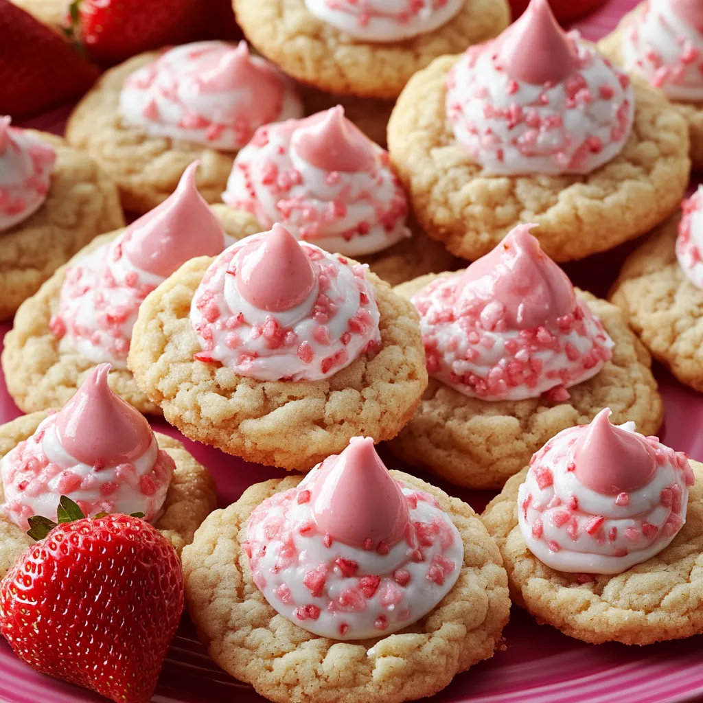 Soft Pink Cookies with Chocolate