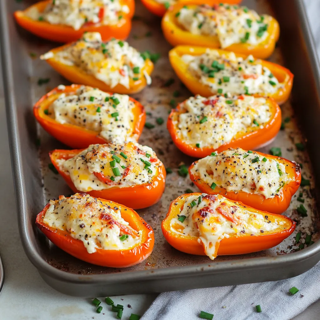 Mini Peppers Stuffed with Cheese