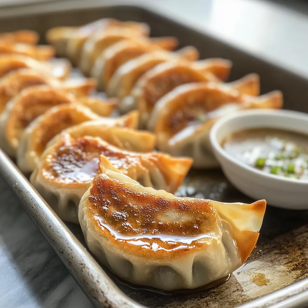 Crispy Spicy Chicken Dumplings with Ginger Sauce