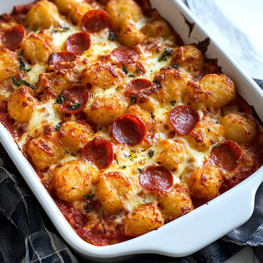 Tater Tot Pizza Bake