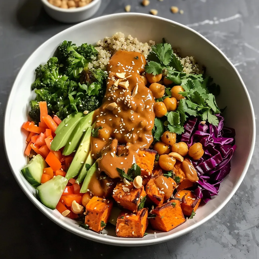 Sweet Potato Buddha Bowl with Thai Peanut Sauce