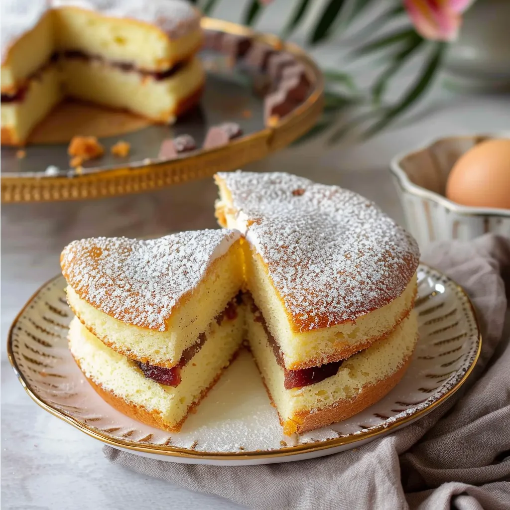 Light and fluffy egg white cake with chocolate spread