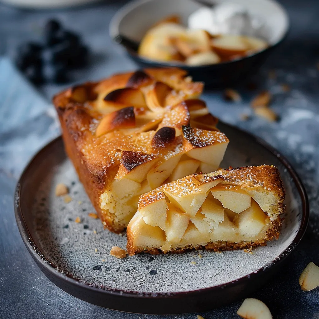 Fluffy apple cake made with Skyr