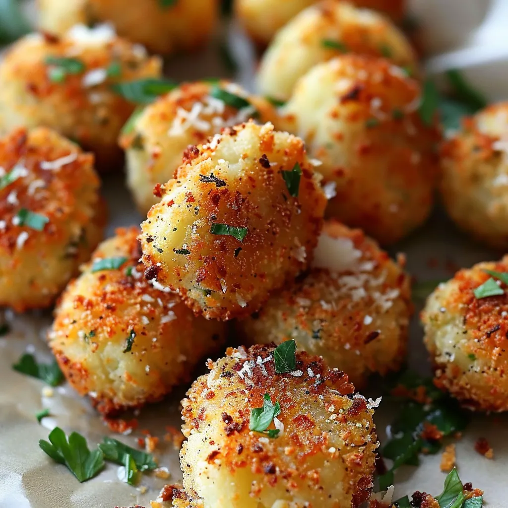 Crispy cauliflower bites made with parmesan cheese