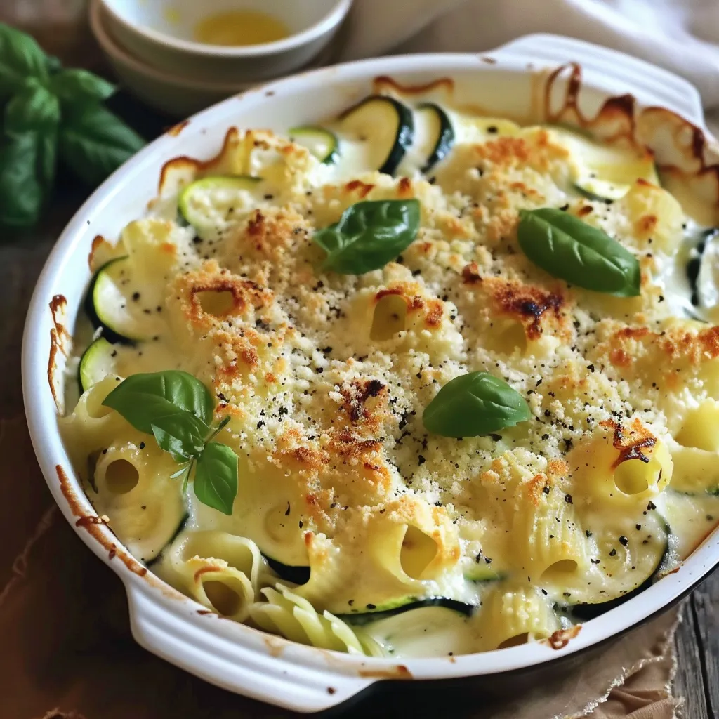 Light Zucchini Pasta Gratin