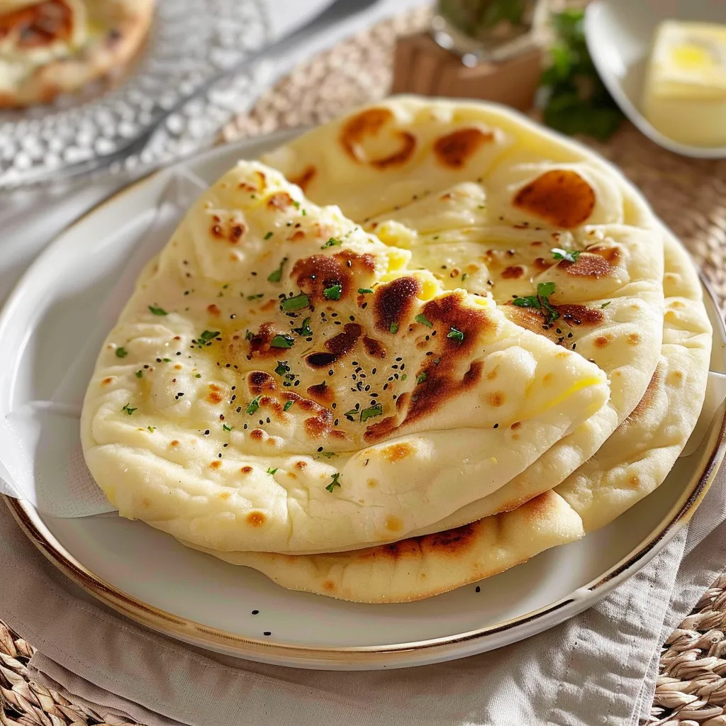 Naans au fromage fondant