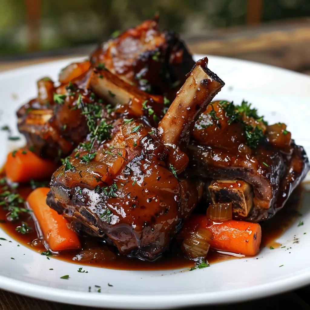 Tender honey and beer glazed pork shank