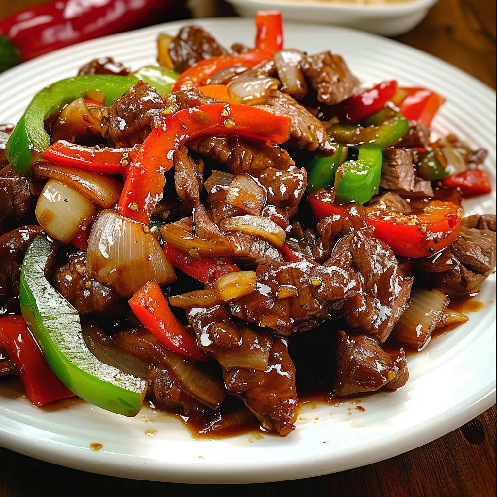 Pepper Beef with Bell Peppers and Onions