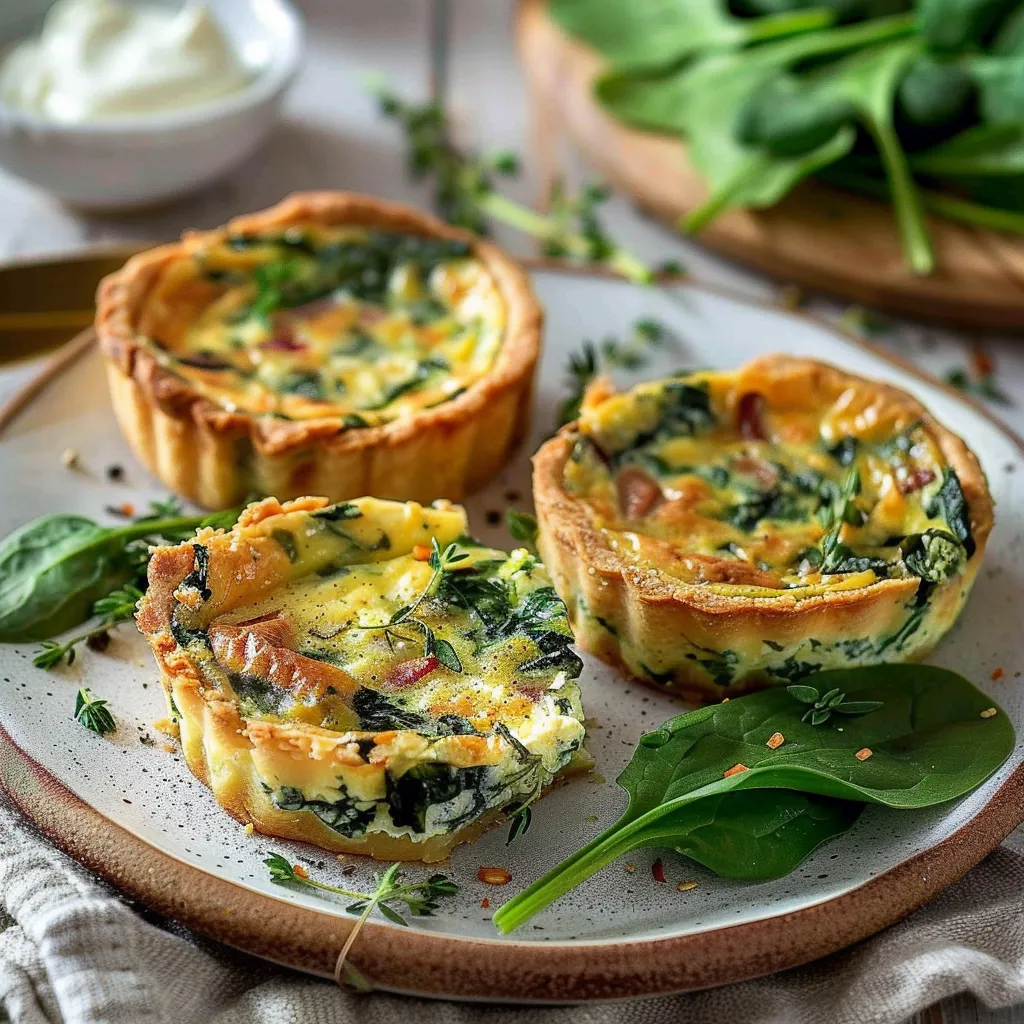 Spinach & Soft Cheese Crustless Quiche