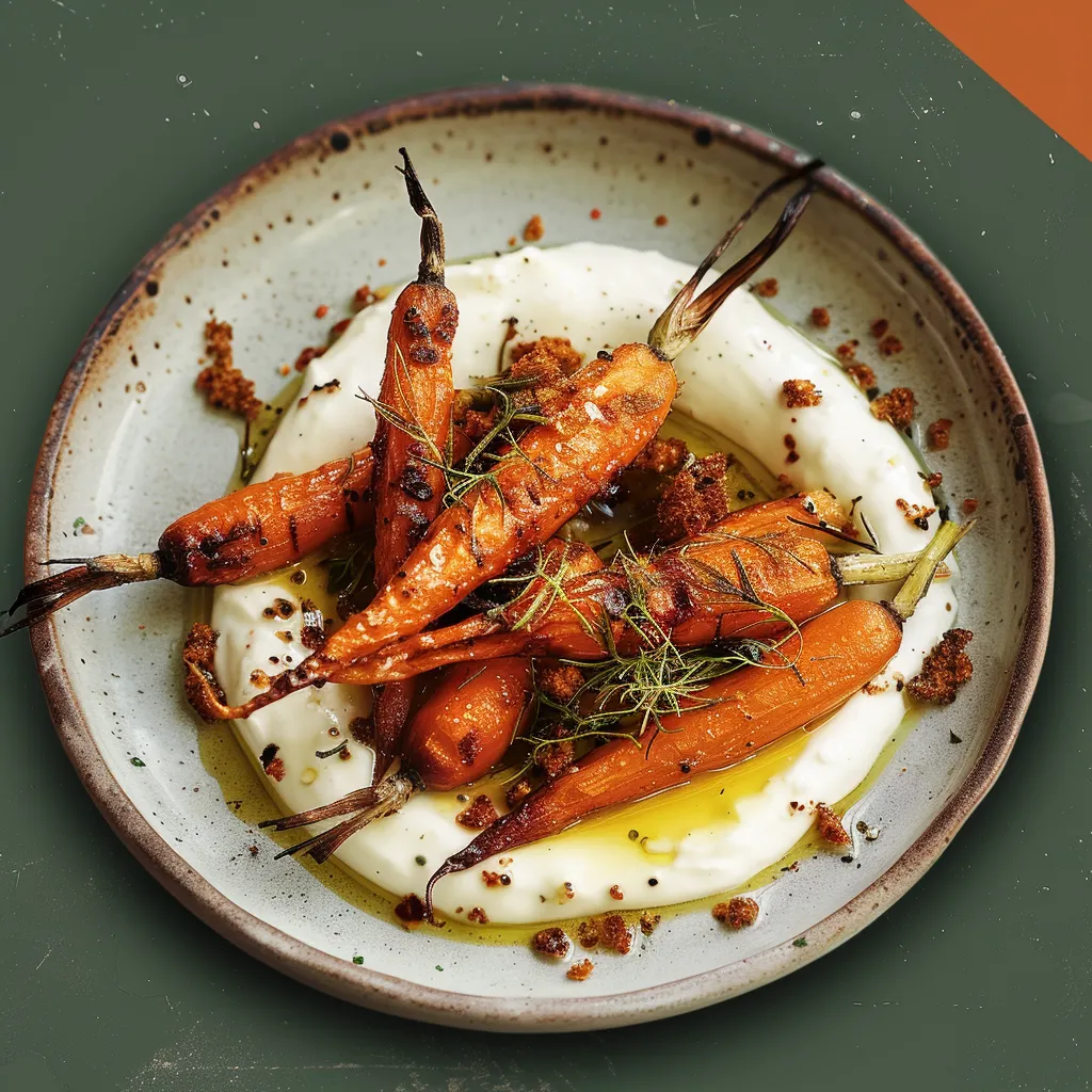 Roasted carrots with yogurt