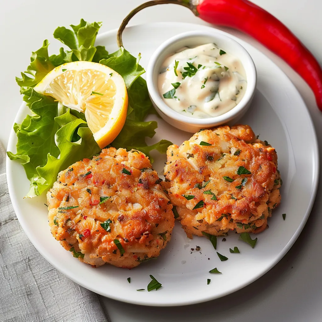 Crab cakes with lemon sauce