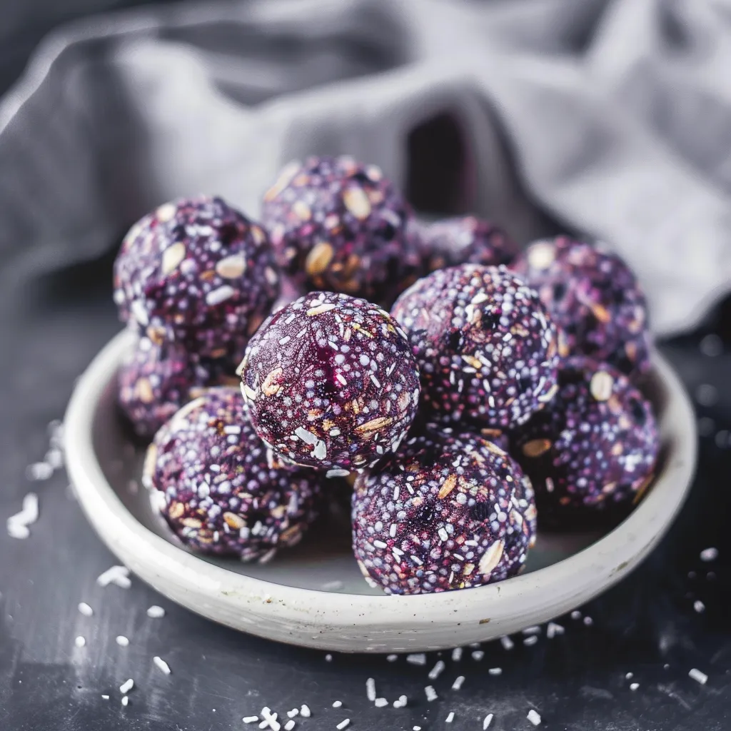 Fresh blueberry energy balls