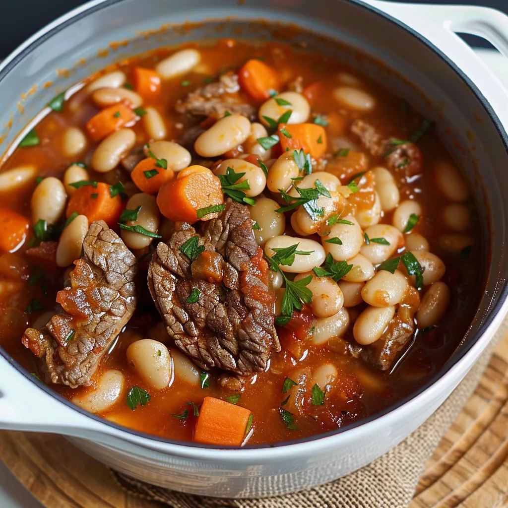 Rich and Hearty White Beans Simmered with Beef and Spices