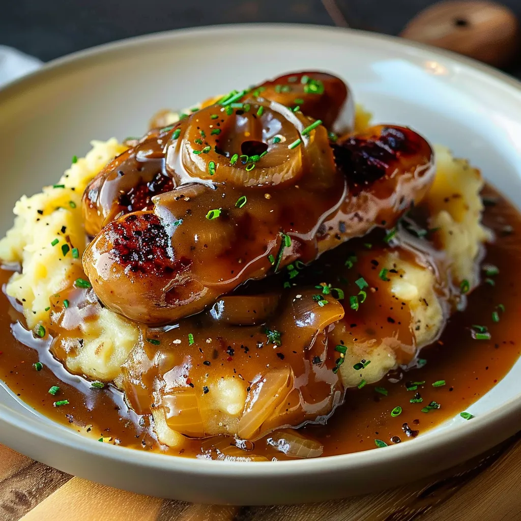 Bangers and Mash - British Sausages with Mashed Potatoes