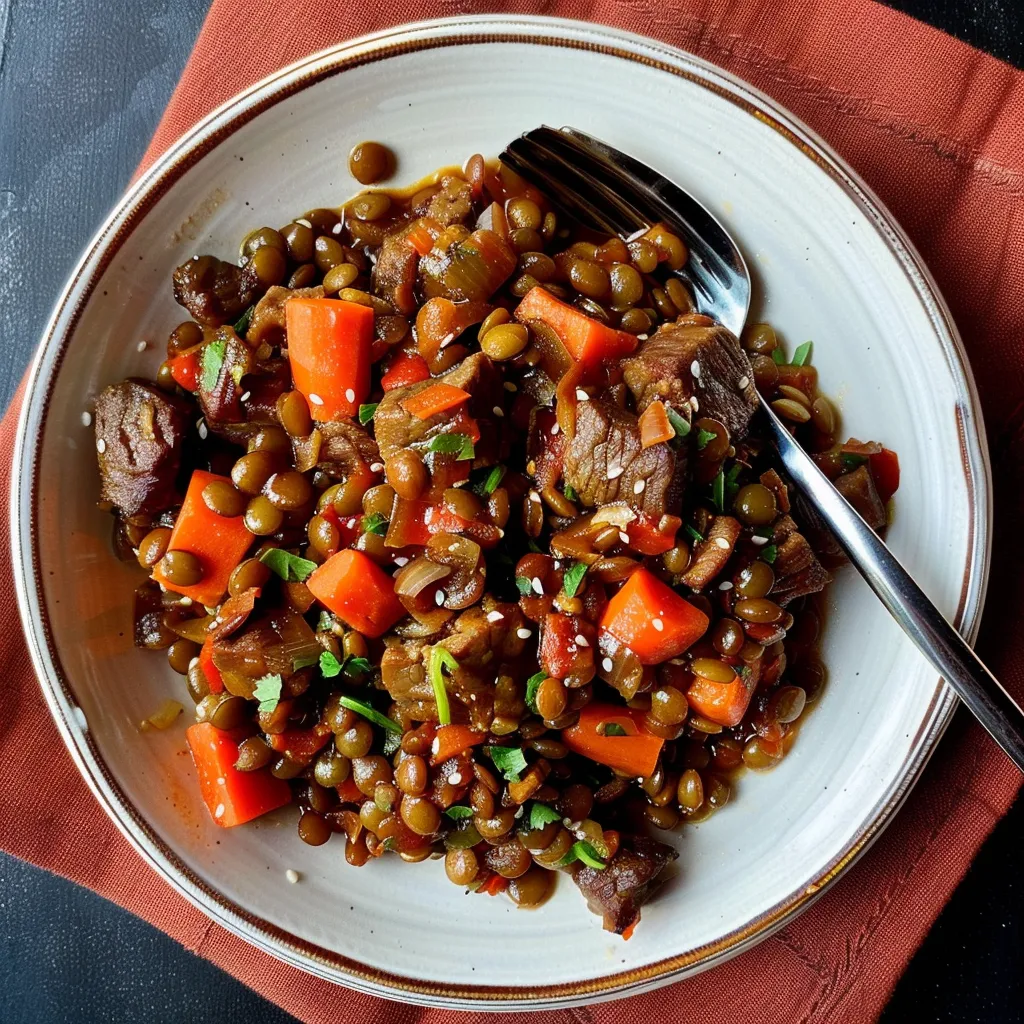 Oriental Beef and Lentil Stew - Family Dish