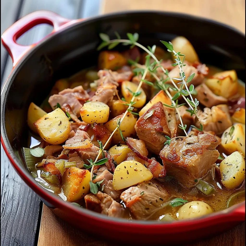 Pork Stew with White Beans and Potatoes | Traditional Recipe