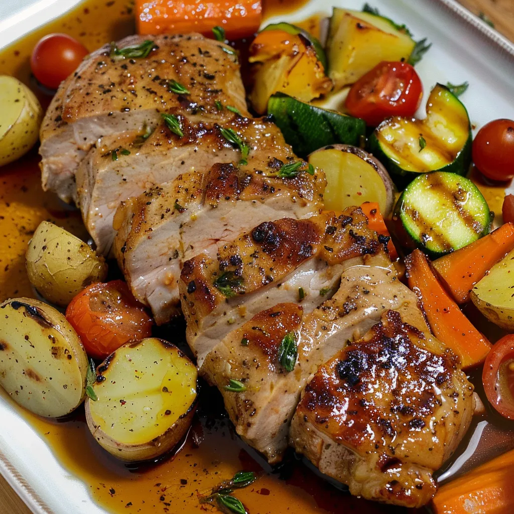 Pork tenderloin with roasted vegetables