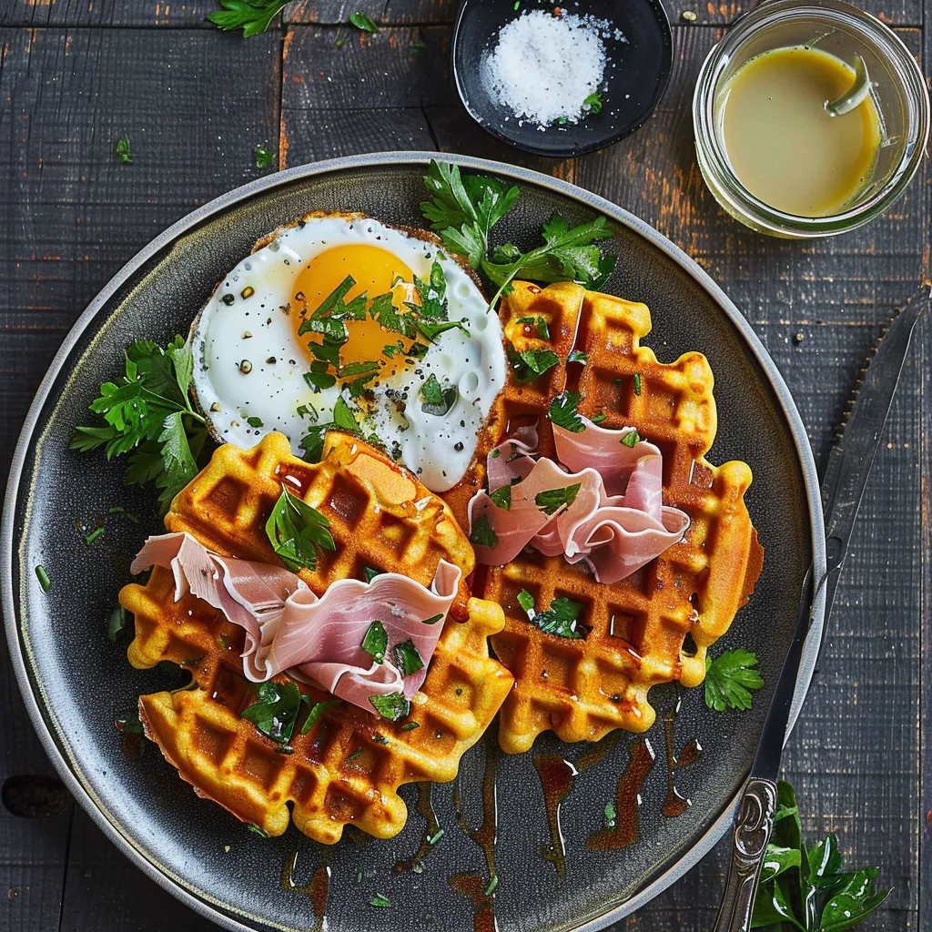 Savory carrot and Comté cheese waffles - Easy and quick recipe