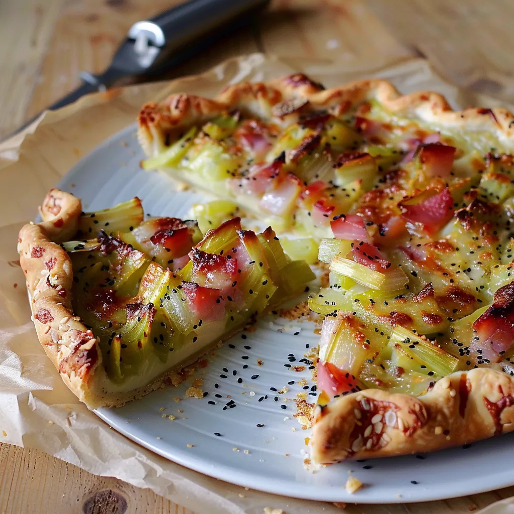 Rustic leek and cheddar tart