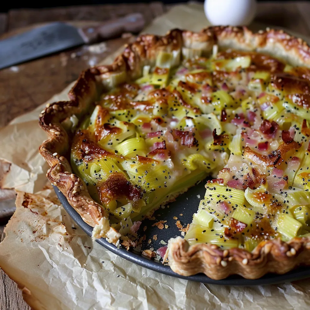 Rustic leek and Comté cheese tart - Easy family recipe