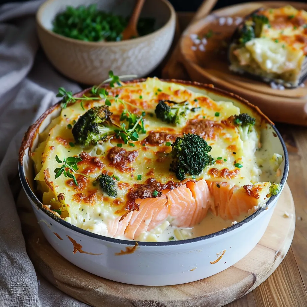 Salmon with Broccoli Casserole