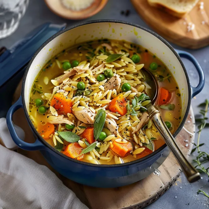 Cozy Chicken Orzo Soup