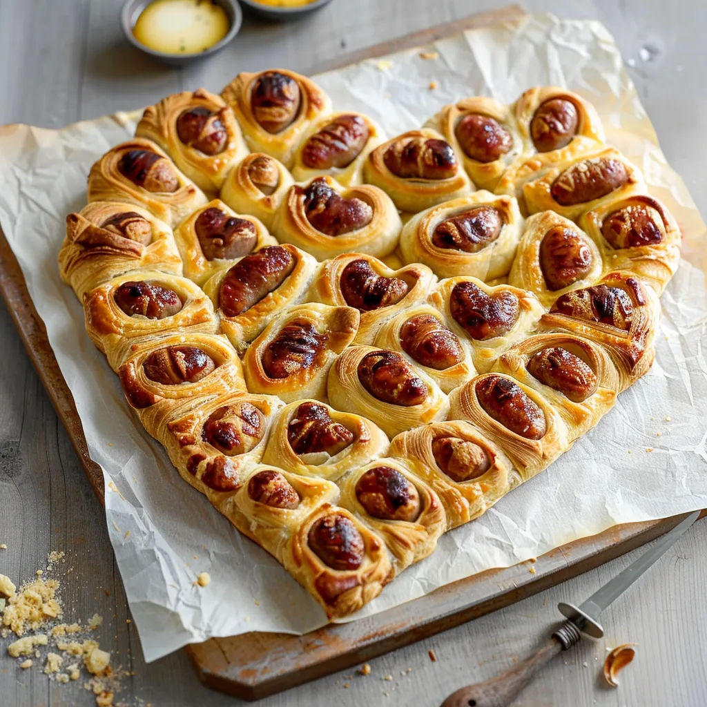 Heart-Shaped Sausage Puff Pastry - Valentine's Special