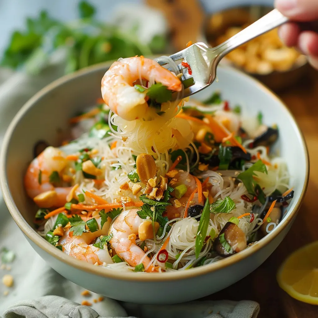 Asian vermicelli salad with shrimp