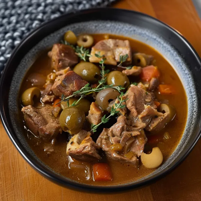 Veal with olives recipe