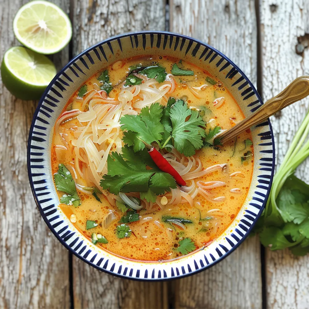 Thai Coconut Soup with Ginger and Lemongrass