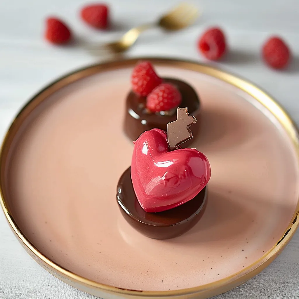 Raspberry and Chocolate Heart for Valentine's Day