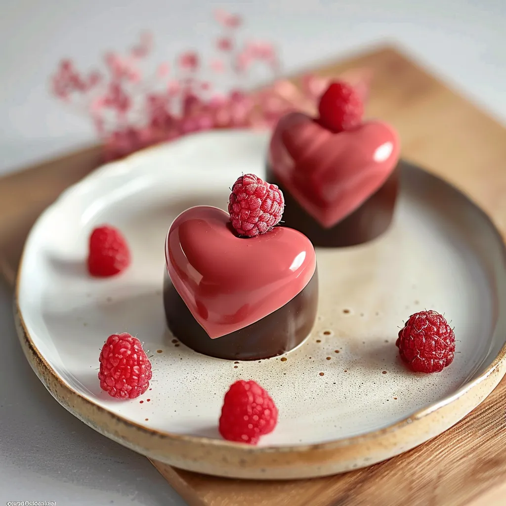 Raspberry and Chocolate Heart - Gourmet Valentine's Day Dessert