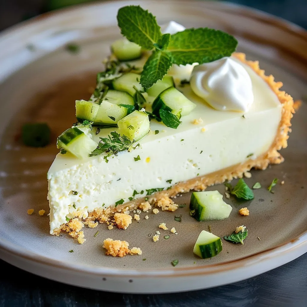 Savory Cheesecake: Goat Cheese, Mint, Lemon, and Cucumber