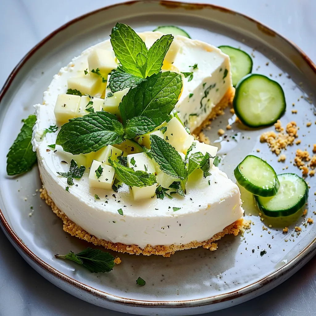 Savory Goat Cheese, Mint and Cucumber Cheesecake - Refreshing Recipe