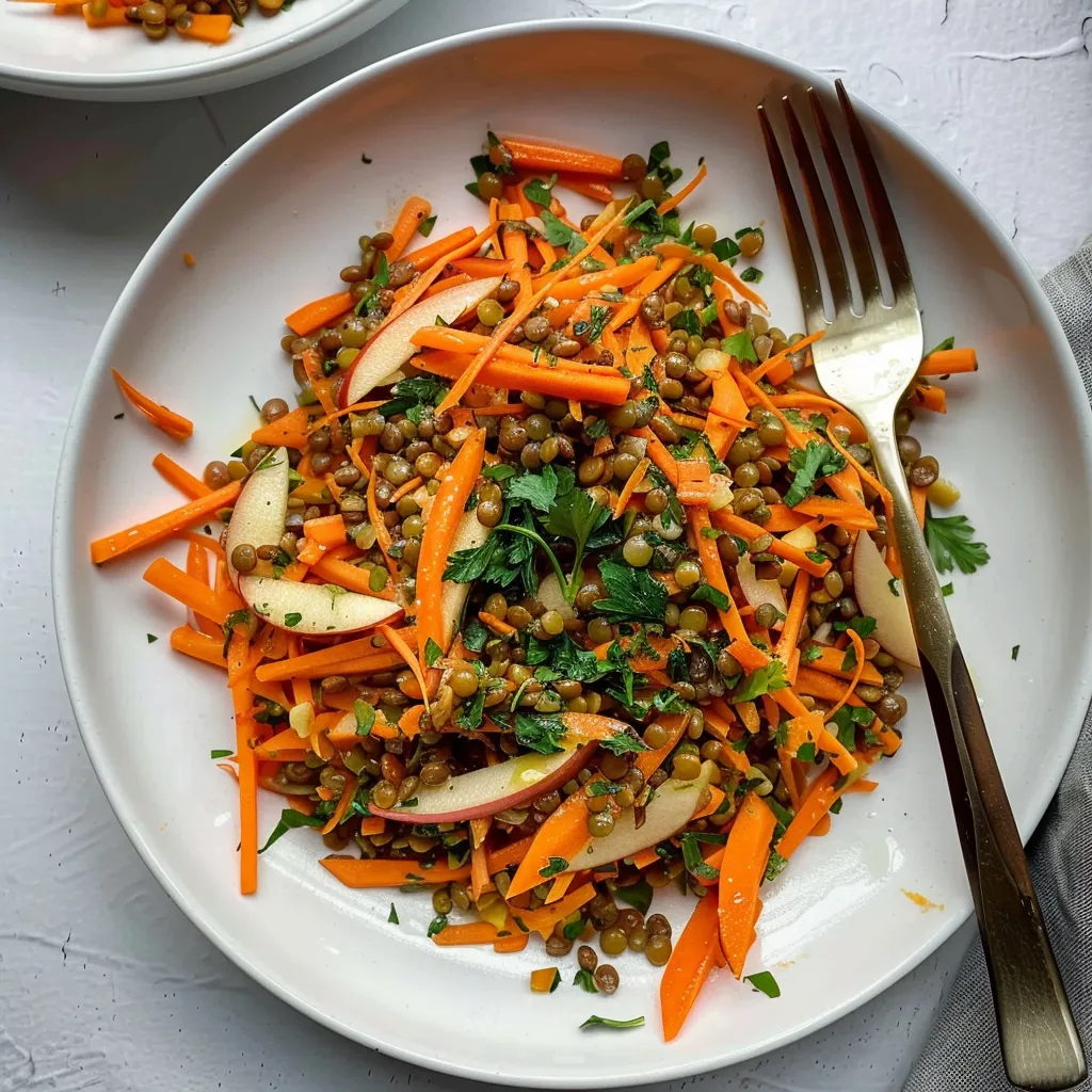 Carrot, Apple and Lentil Salad - Light Vegetarian Recipe