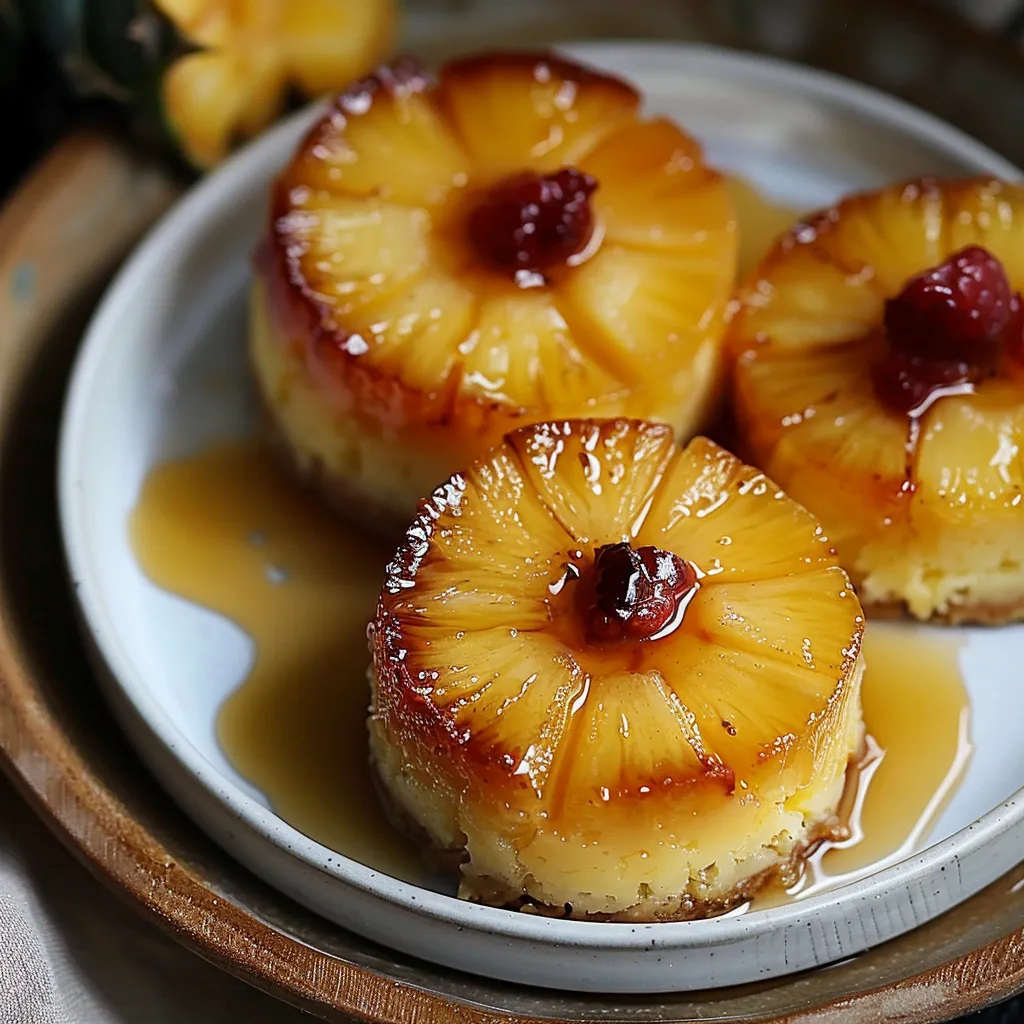 Upside Down Pineapple Mini Cheesecakes - Creamy Dessert