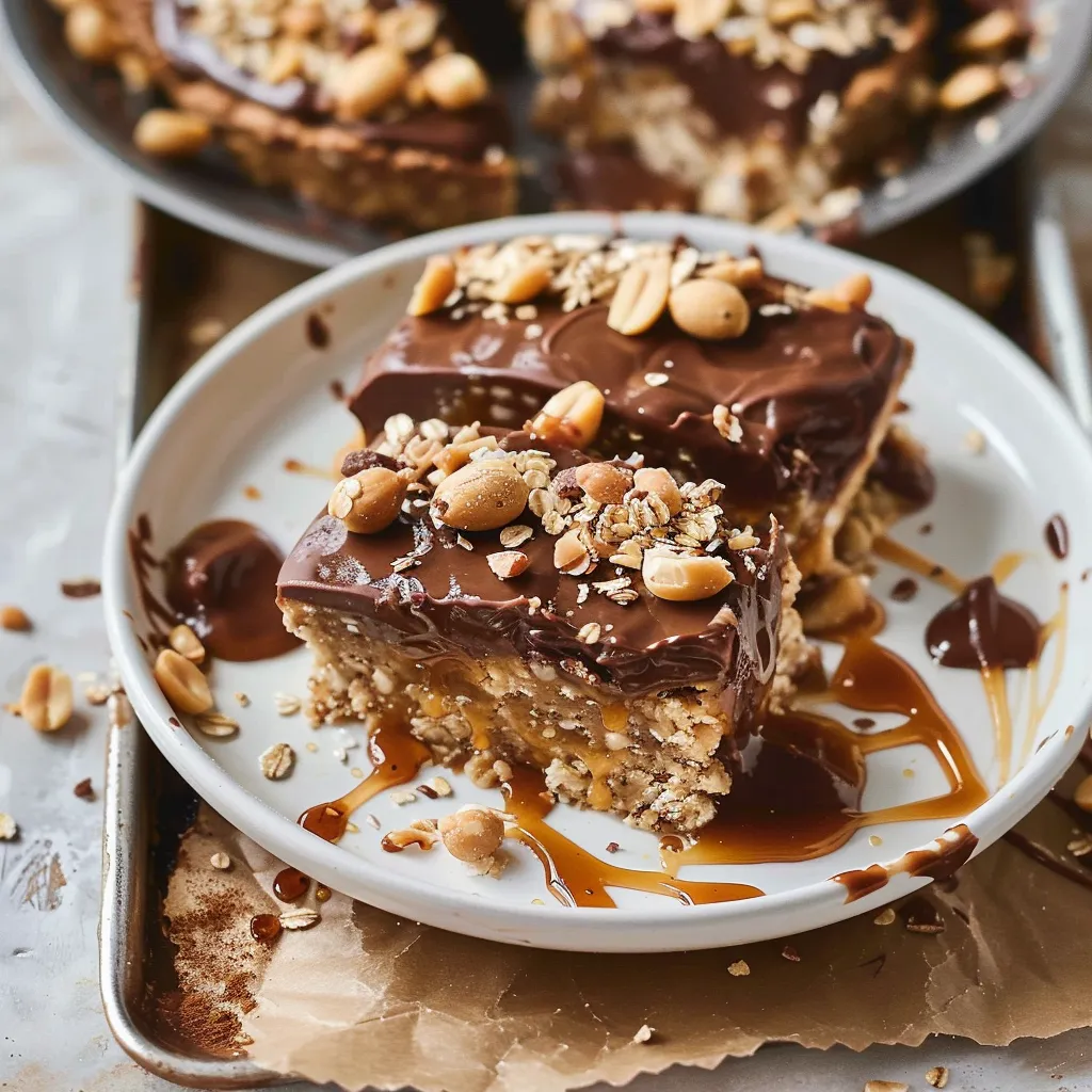 Homemade vegan Snickers with no baking and no refined sugar (gluten-free option available)