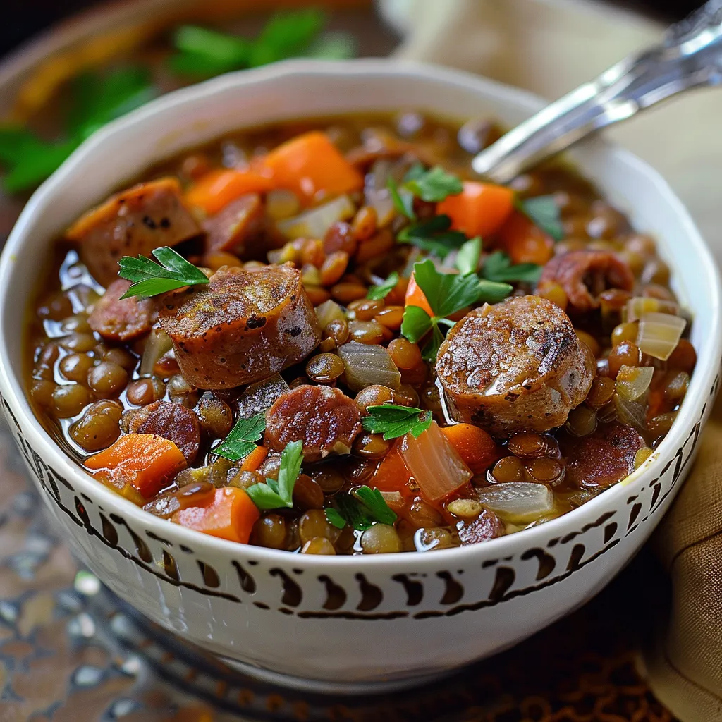 Lentils with Sausage - Traditional French Recipe