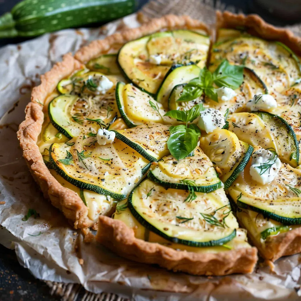 Zucchini and Goat Cheese Tart - Easy Recipe