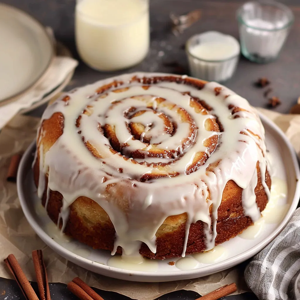 Big Cinnamon Roll Cake