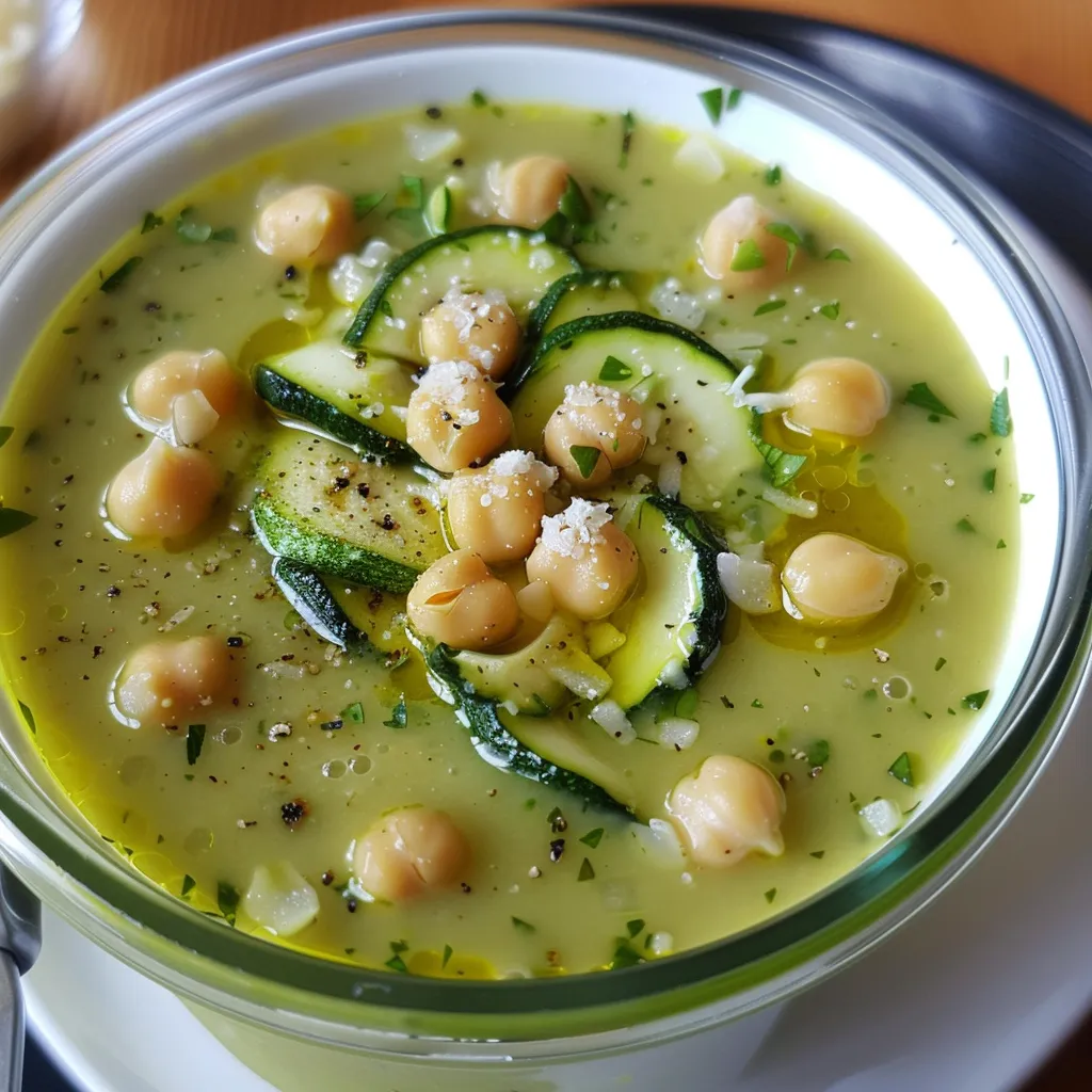 Delightful Zucchini, Chickpea, and Parmesan Soup