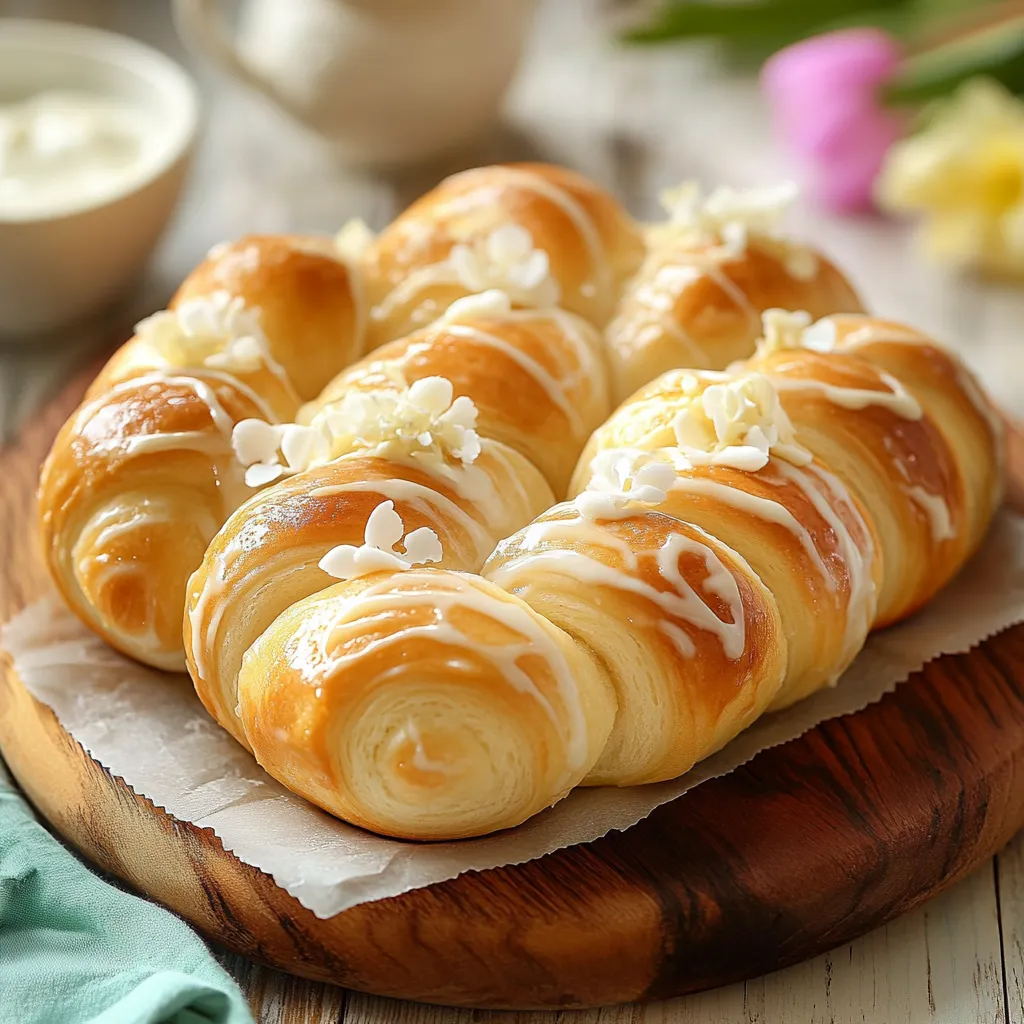 A plate of pastries with a white sauce.