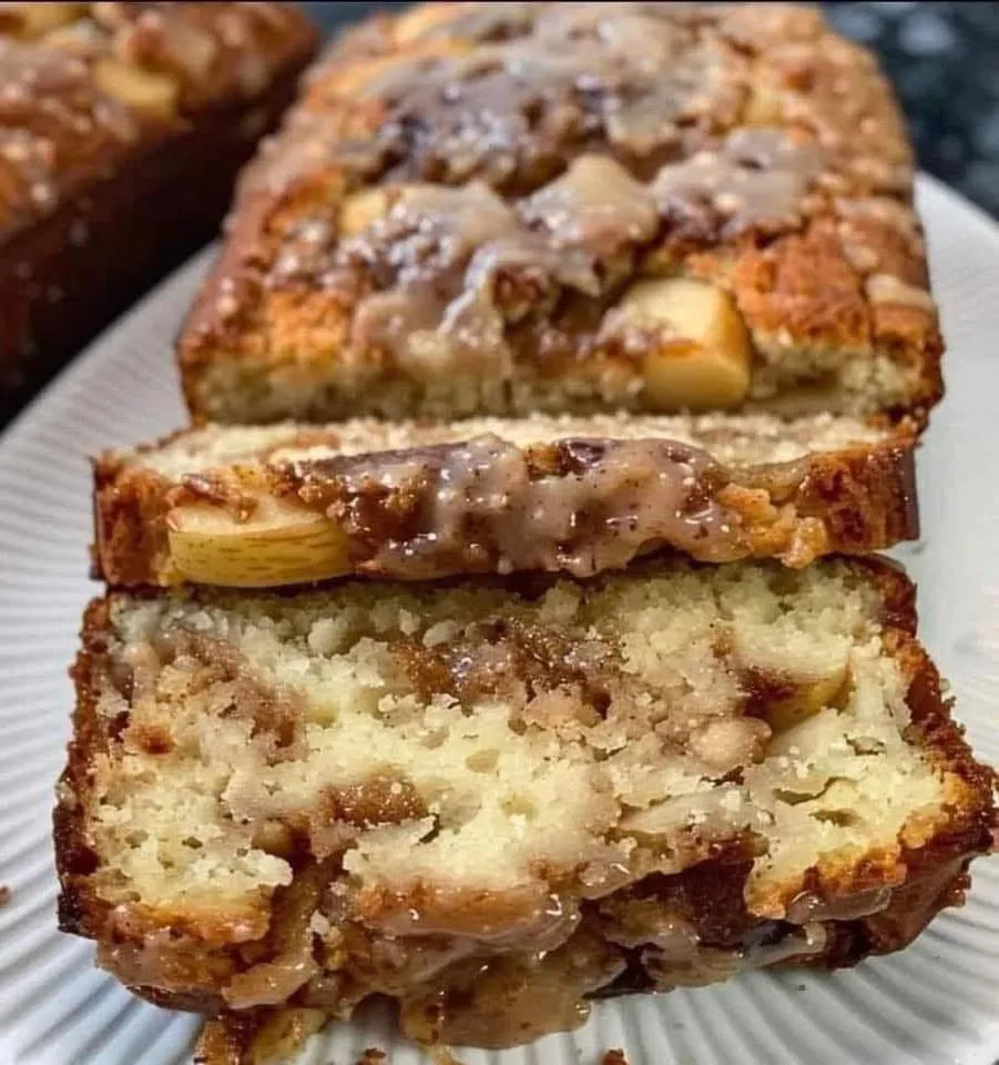 A golden loaf with cinnamon swirls.