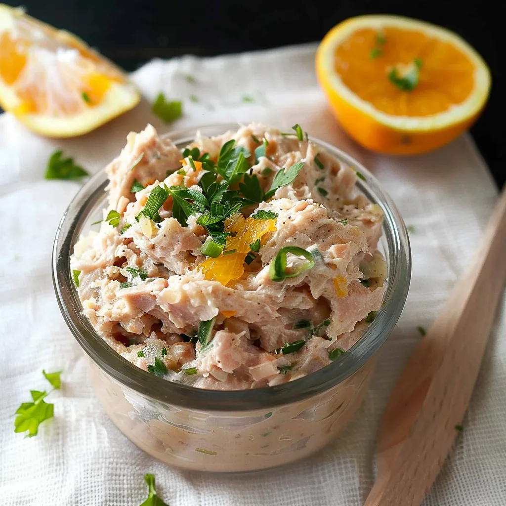 Tuna spread with ginger and orange, fresh and flavorful