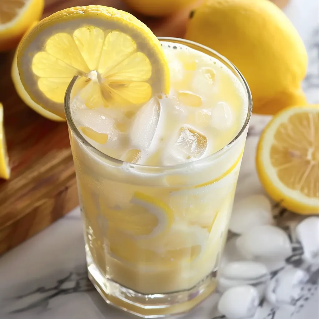 Creamy lemonade made with condensed milk and fresh lemon