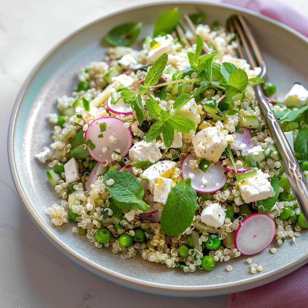 Make a chilled salad with peas and quinoa