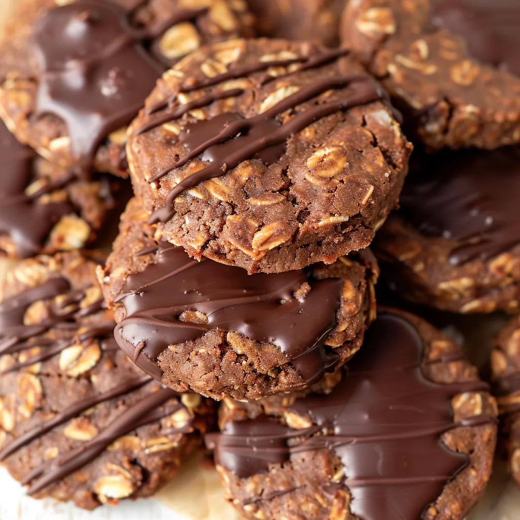 Light oat and chocolate biscuits