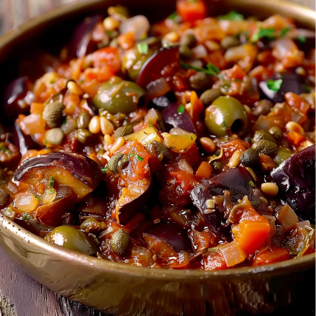 Sicilian caponata with eggplant and Mediterranean flavors